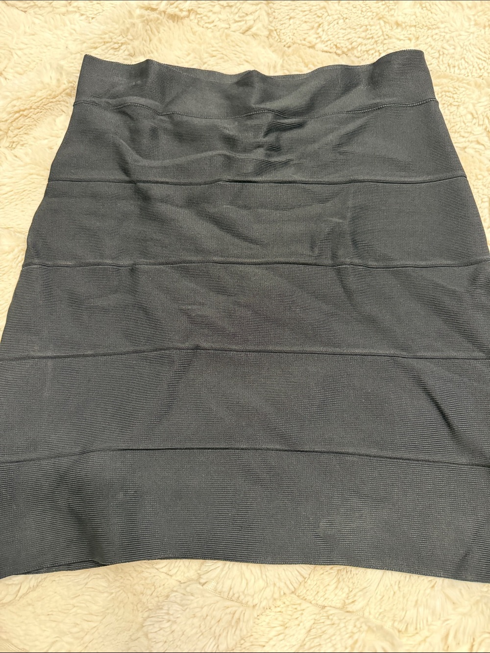 BCBGMaxAzria Black Ribbed Pencil Skirt